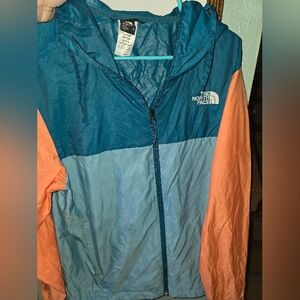 The North Face Blue and Orange Windbreaker